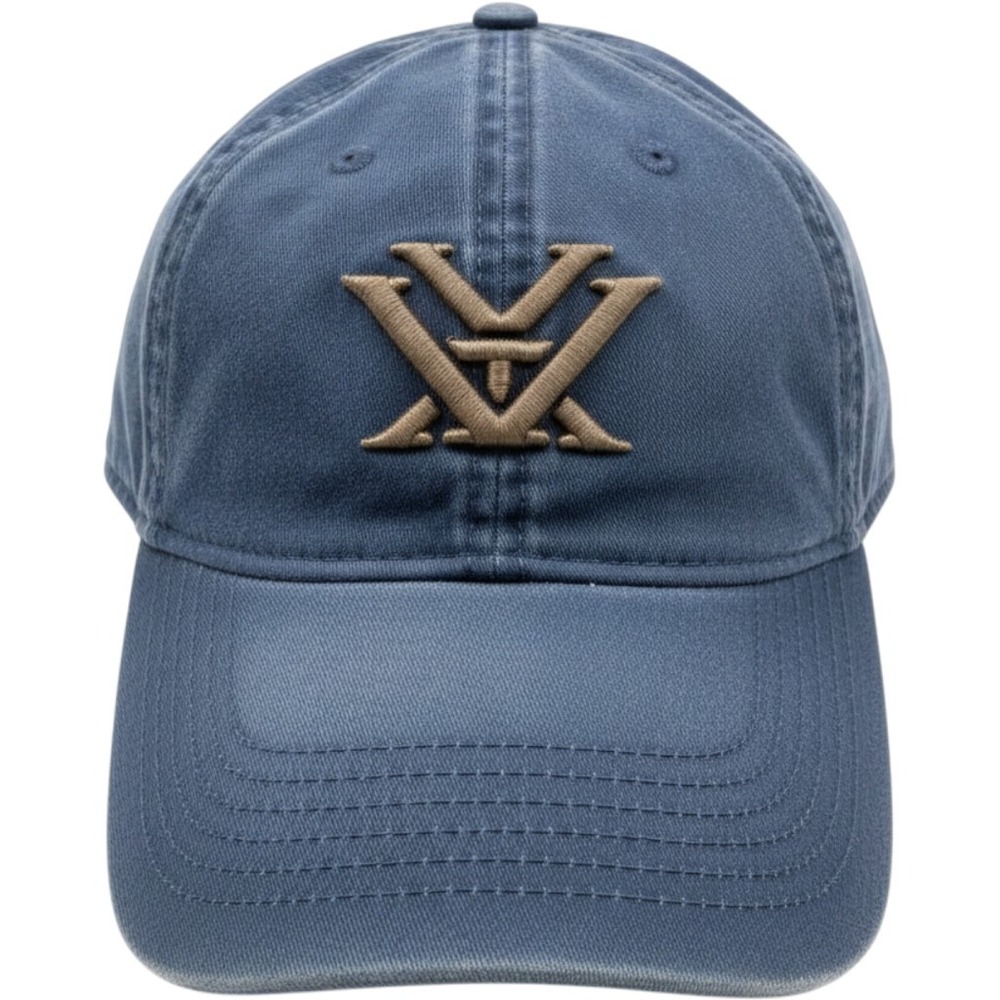 Vortex Optics Hat Mens OSFA Blue Distressed Snapback Baseball Cap Embroidered